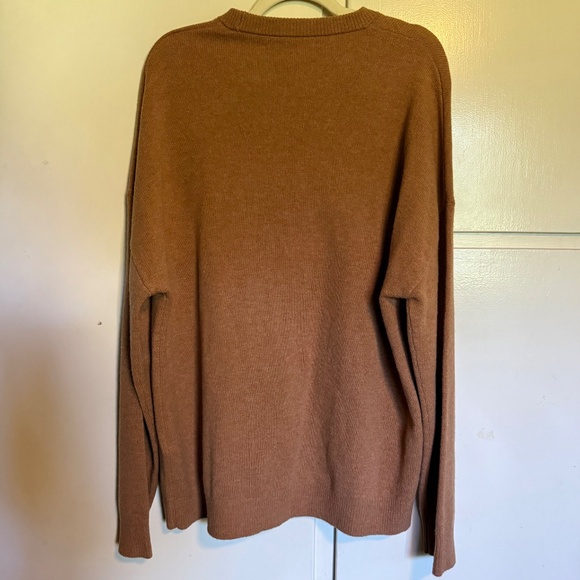 Reiss Men's Camel 100% Merino Wool Crewneck Sweater Size XL - Picture 7 of 12